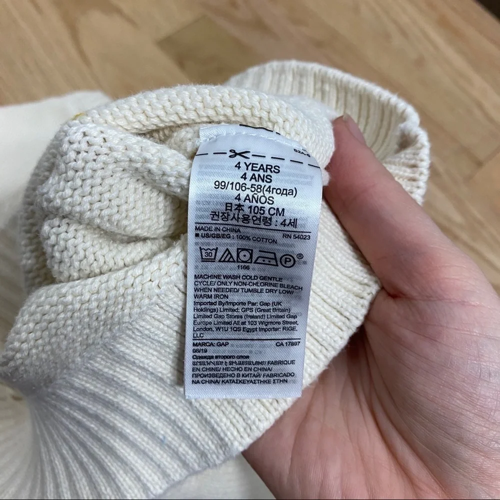Gap Sweater Dress Sz 4 Off White W/ Colorful Dots